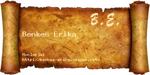 Benkes Erika névjegykártya